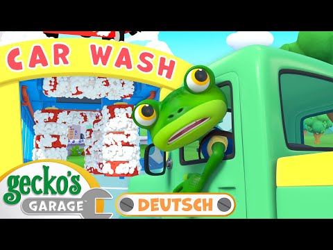 Die Waschanlage läuft weg | 60-minütige Zusammenstellung｜Geckos Garage Deutsch｜LKW für Kinder 🦎🛠️