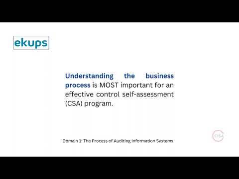 CISA Domain 1: The Process of Auditing Information Systems (www.ekups.com)