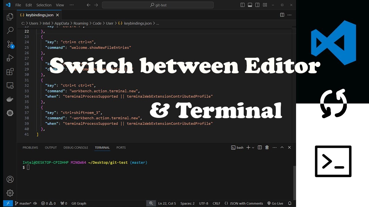 Switch between VS Code Editor & VS Code Terminal [Very Easy]