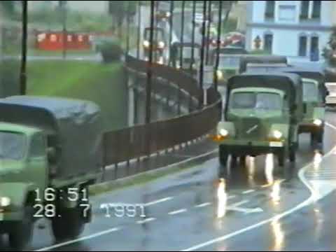 Dravograd 1991 - Odhod kolone iz Bukovja 28.7.1991