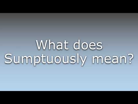 What does Sumptuously mean?