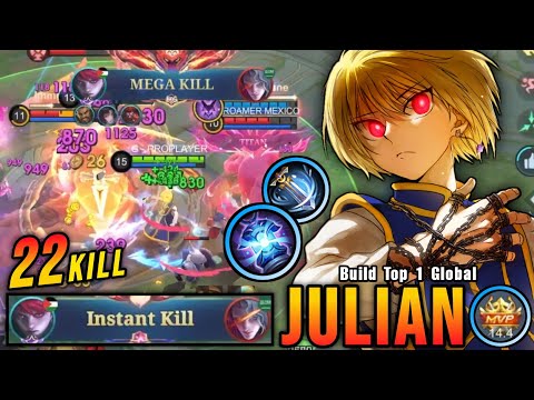 22 Kills!! OP LifeSteal Julian Instant Kills Enemies!! - Build Top 1 Global Julian ~ MLBB