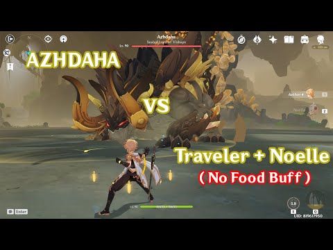 Traveler+Noelle vs Azhdaha Genshin impact