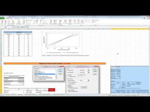 Regression in Excel using the Data Analysis Toolpak...