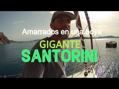 Moored to a buoy in Santorini (Thira)