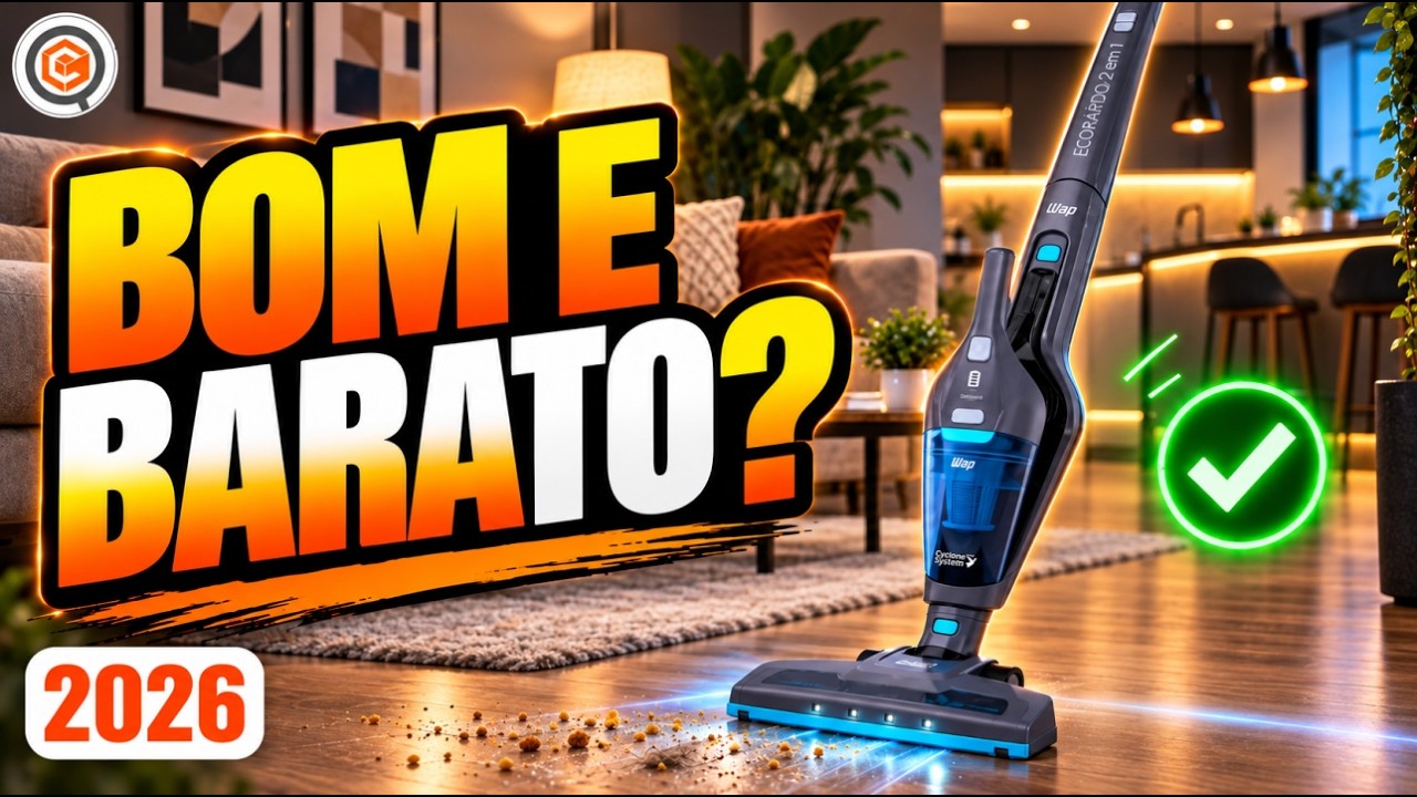 Miniatura da avaliação em vídeo de Aspirador de Pó Vertical WAP Eco Rápido Bateria Bivolt