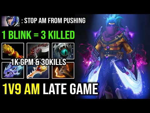 ONE MAN RAMBO 10Min Battlefury 30Kills Anti Mage 1v9 Late Game Hero Split Push 1K GPM DotA 2