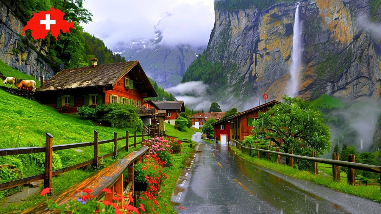 SWITZERLAND's Secret: 🌧️ Rainy Day in Heavenly Beautiful Swiss Villages Countryside