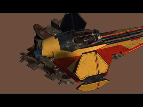 Star Wars ETA-2 Jedi Interceptor Fan Project Isometric View. created in Blender 3D.