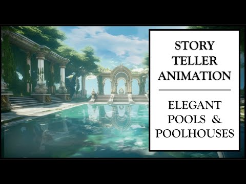 ELEGANT POOLS & POOL HOUSES  #midjourney #photovibrance #filmora #backgrounds #healing #ambient