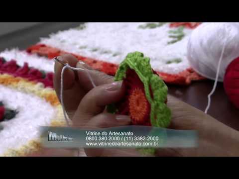 Mulher.com 09/12/2014 Maria José - Toalha de crochê para bandeja flores Parte 2/2
