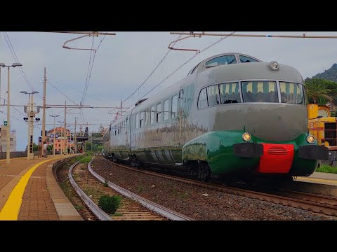 Arlecchino ETR 252 in transito a Genova Nervi [ T.S.R. Ge.Brignole - Roma T.]