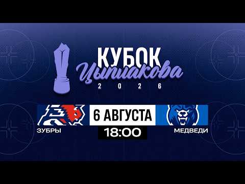 Зубры - Медведи | 06.08.2026 | Кубок Цыплакова | 1/4 финала | Матч #1 | Прямая трансляция