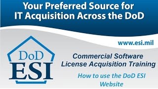 How to use the DoD ESI Website Part 1