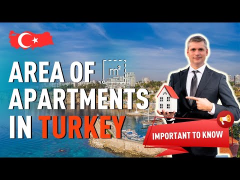 Como é calculada a área imobiliária em Türkiye?Apartamentos em Türkiye.
