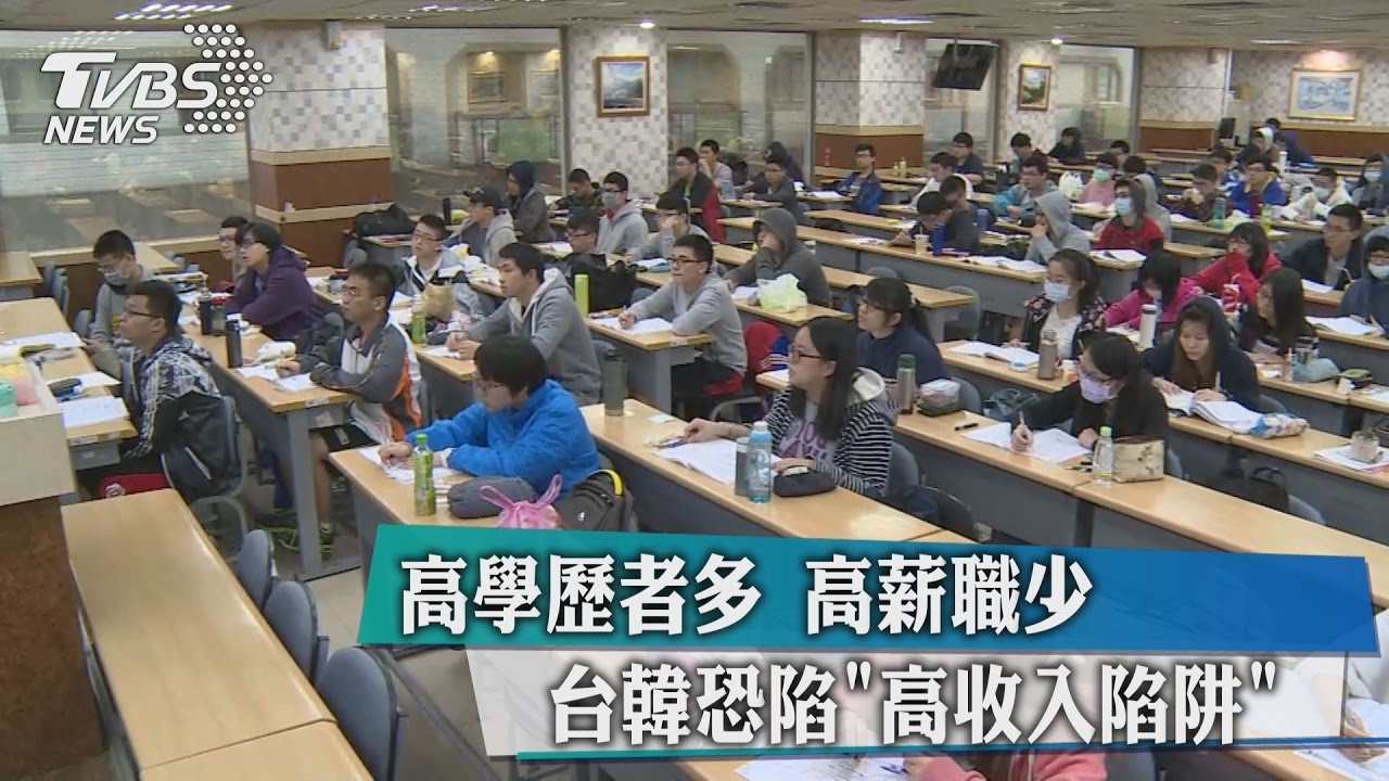高學歷者多、高薪職少　台韓恐陷「高收入陷阱」