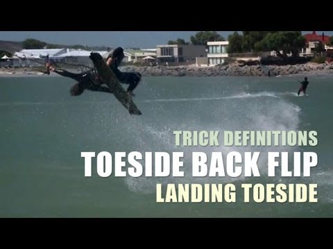Toeside Back Flip Landing Toeside - Kitesurfing Trick Definition