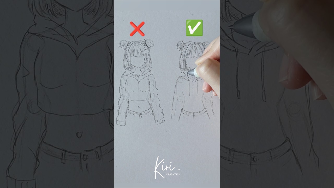 How to draw anime girl in cute hoodie Don't and Do #howtodraw #animetutorial