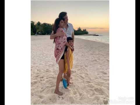 Manchu Lakshmi enjoying at beach with husband Anand and family