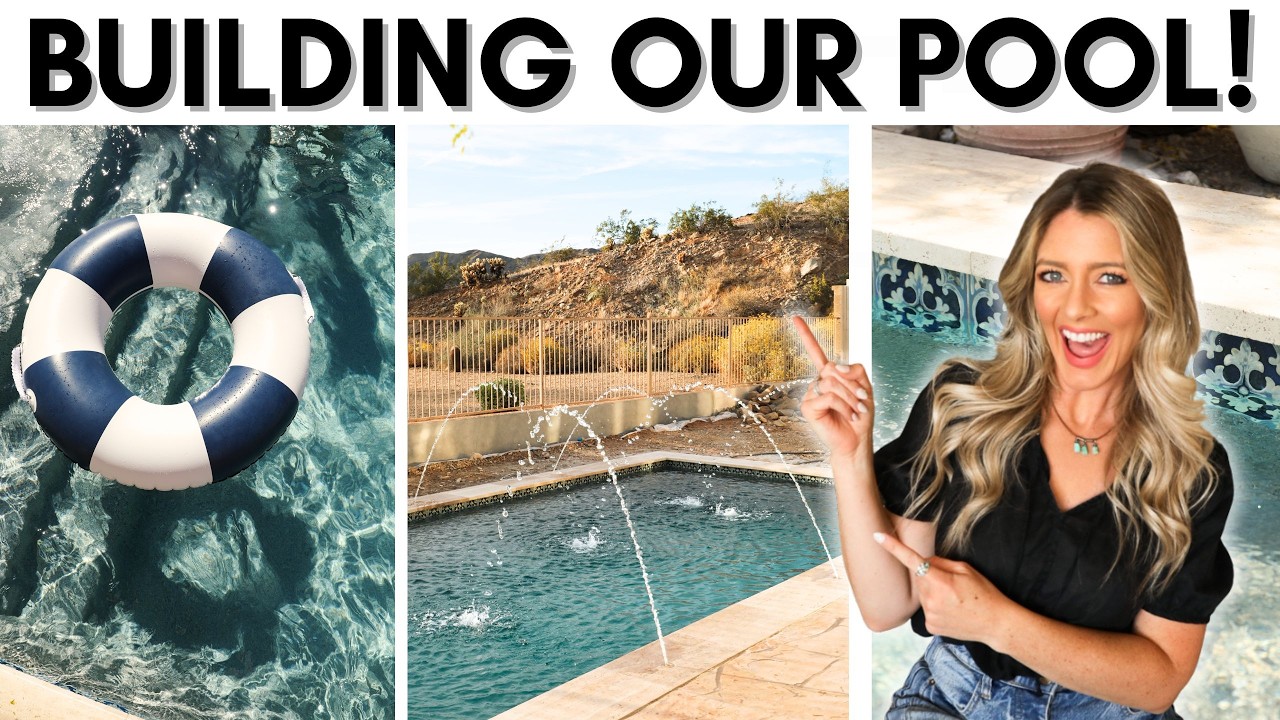 BUILDING OUR POOL || BACKYARD MAKEOVER PART 2 || MEDITERRANEAN-INSPIRED BACKYARD