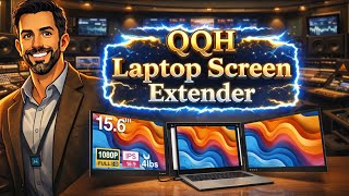 QQH Z80 Triple Laptop Screen Extender, 15.6" Triple Portable Monitor with Ultra-Slim FHD IPS Dis. P