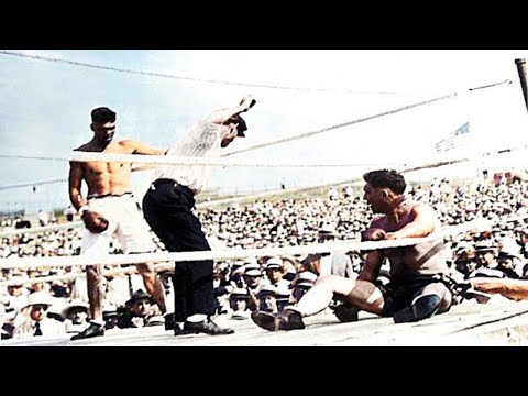 The Worst Beating in Boxing History - Jack Dempsey vs Jess Willard Upscaled & Colorized - 04.07.1919