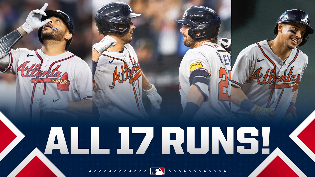Braves score 17 RUNS against the D-backs! 🤯 (RBI from all starters for 1st time in 25 years!)