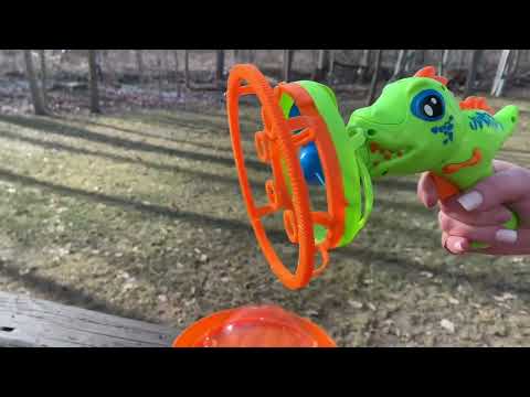 Bubble Gun Bubble Machine Dinosaur Bubble Blower Toy Review, Hygienic bubble machine that also makes