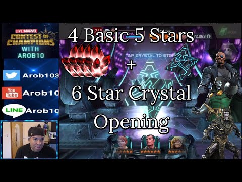 4 Basic 5 Stars and 1 Basic 6 Star Crystal Opening| Marvel Contest of Champions