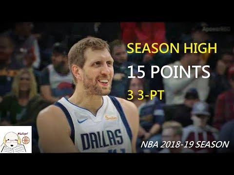 Dirk Nowitzki Season High 15 PTS Full Highlights | Mavericks vs Jazz 2019.2.23 NBA Season