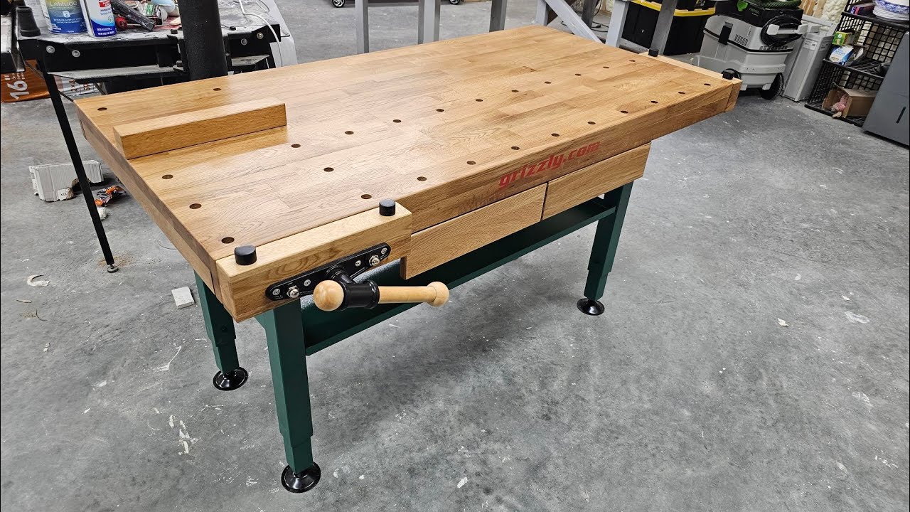 Grizzly T10157 Heavy-Duty Oak Workbench with Steel Legs Review
