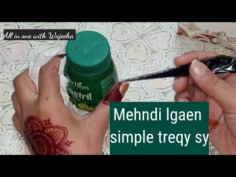 Simple Mehndi design  for Beginners ||Mehndi design with Wajeeha