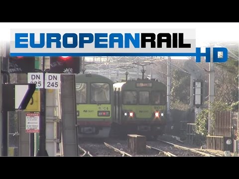 Iarnród Éireann Irish Rail DART 8500 departs & 8100 EMU arrives at Howth Junction & Donaghmede
