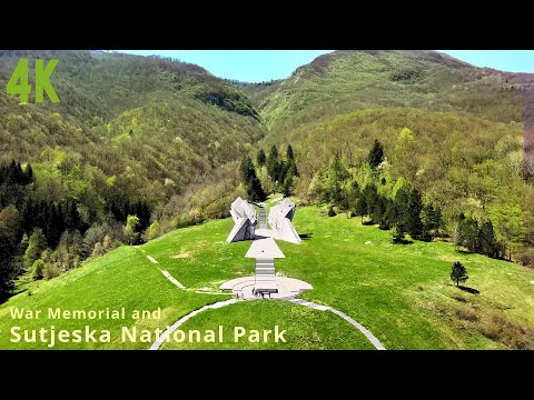 SUTJESKA National Park and War Memorial, Bosnia and Herzegovina, NEW, 2023, STUNNING SCENERY, Drone