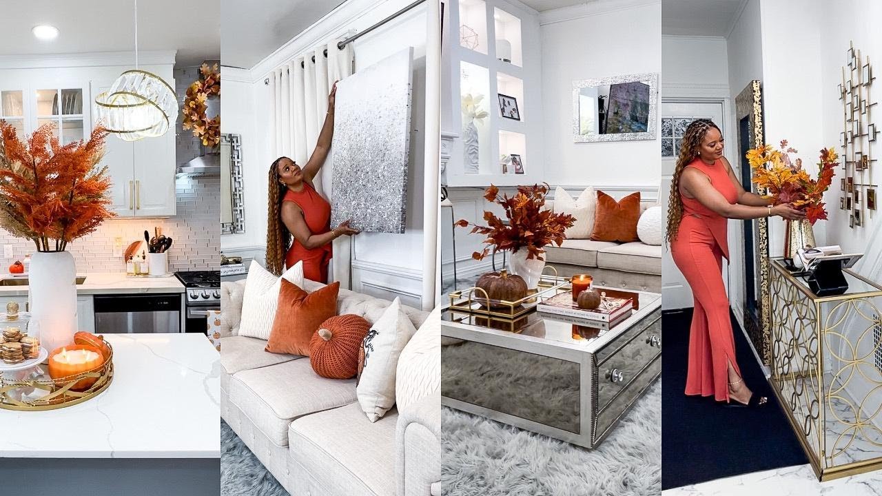 HOME DECORATING IDEAS : COZY FALL LIVINGROOM & KITCHEN TRANSFORMATION | OMABELLETV