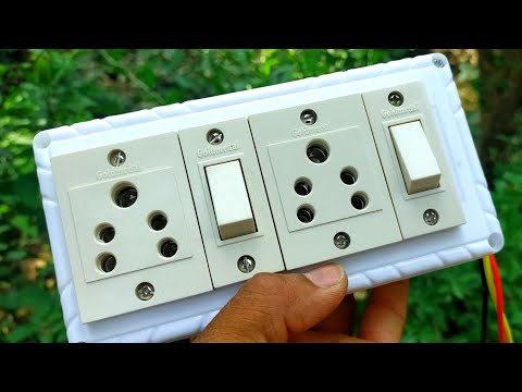 Most common used Switch board wiring | 2sockets+2swithes wiring | Extension box wiring process