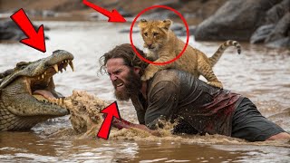 Crocodile Attacks Man Saving Lion Cub - What The Pride Does Next Will AMAZE You