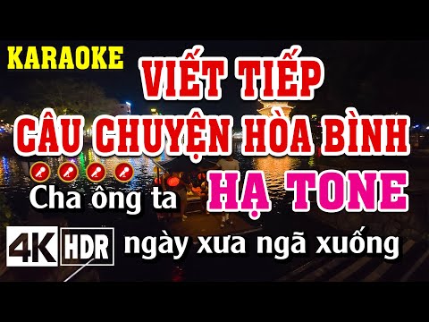 Viết Tiếp Câu Chuyện Hòa Bình Karaoke Tone Nữ Hạ Tone Beat Chuẩn | Đình Long Karaoke