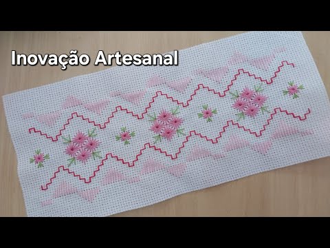 #307 Bordado lindo e delicado para toalhas