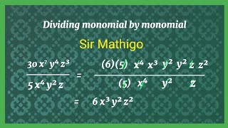 Dividing monomial by monomial || greatest common monomial factor || Sir Mathigo