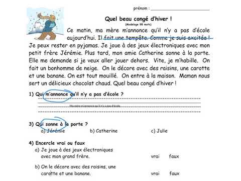 Compréhension en lecture- relever de l'information