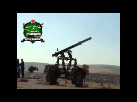 استهداف قوات النظام بصورايخ غراد من قبل لواء الأول مدرعات في نبل في محافظة حلب