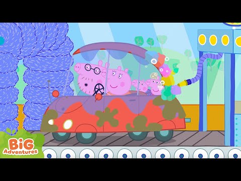 Peppa Pig Visits the New Electric Car Wash 🚗 | Cleaning the Car | Tales | Big Adventures Kids Videos