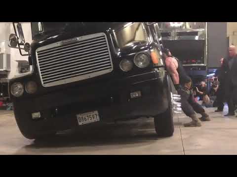 WWE Braun strowman lifts Heavy truck