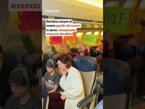 Bambino scopre in aereo di essere guarito dal cancro: annuncio emozionante del pilota #shorts