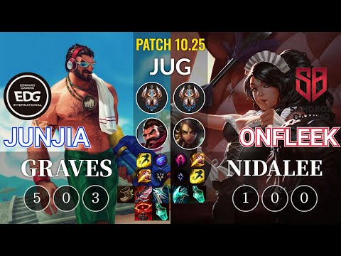 EDG JunJia Graves vs SB OnFleek Nidalee Jungle - KR Patch 10.25