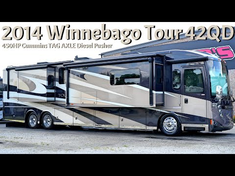 2014 Winnebago Tour 42QD TAG AXLE A Class 450HP Cummins Diesel Pusher @ Porter’s RV Sales - $139,900