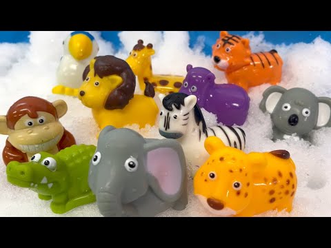 Wild Animal Toys in Snow | Winter Learning Fun for Kids