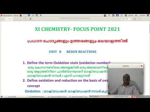 XI CHEMISTRY IN MALAYALAM / 8 REDOX REACTIONS / FOCUS QUESTIONS AND ANSWERS