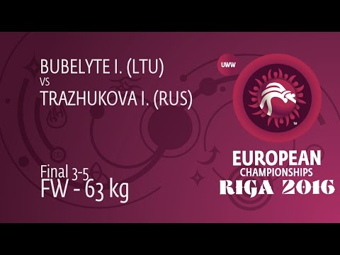BRONZE FW - 63 kg: I. TRAZHUKOVA (RUS) df. I. BUBELYTE (LTU) by TF, 10-0